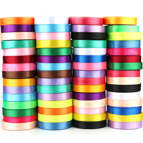 22Meter/Roll 1cm Silk Satin Ribbons Wedding party Decorative Gift Wrapping Accessories DIY Handmade Crafts Cake packaging ribbon ► Photo 1/6