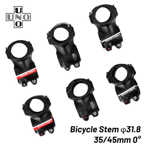 UNO mtb Bike Handlebar Stem 0 degree 35/45mm Road Bike Stem Bicycle Stem 31.8mm Ultralight Short mtb Stem Mountain Bike Parts ► Photo 1/6