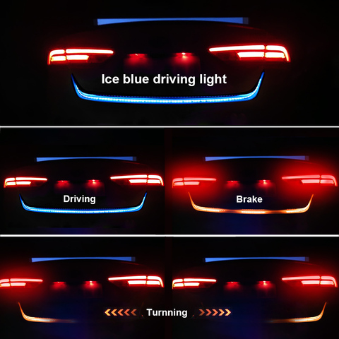 Brake Turn Signal Reverse Warning Light 1.2m Dynamic Streamer Signal Lamp 12V Lighting Rear Trunk Tail Light Car LED Strip ► Photo 1/6