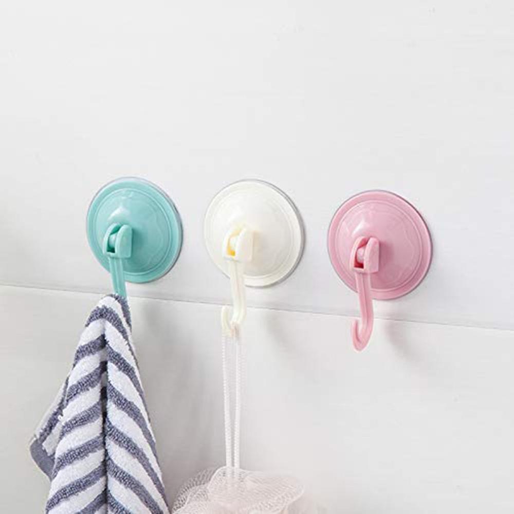 1pc Suction Cup Wall Hook Home Bathroom Kitchen Plastic Vacuum Sucker Removable 