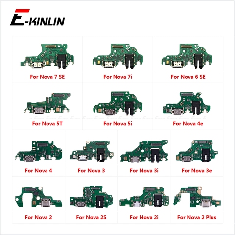 Charging Port Connector Board Parts Flex Cable With Microphone Mic For HuaWei Nova 7i 7 6 SE 5T 5i 4e 4 3 3i 3e 2S 2i 2 Plus ► Photo 1/6