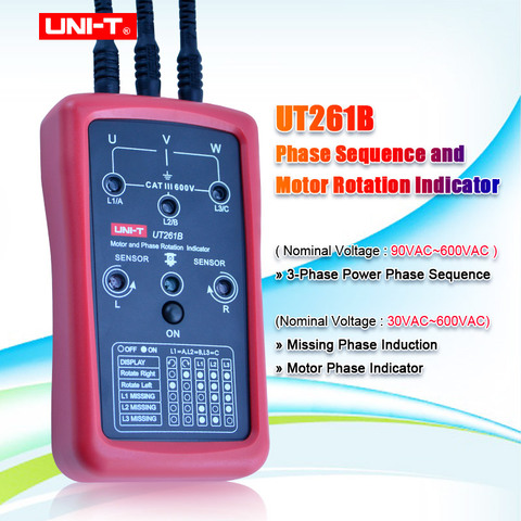 UNI-T UT261B Phase Sequence and Motor Rotation Indicators Tester Meters New Electronic ► Photo 1/6