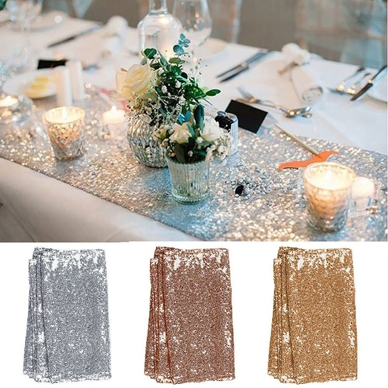 Luxury Bling Diamond Mesh Wrap Crystal Rhinestone Wedding Sparkly Table Runner 