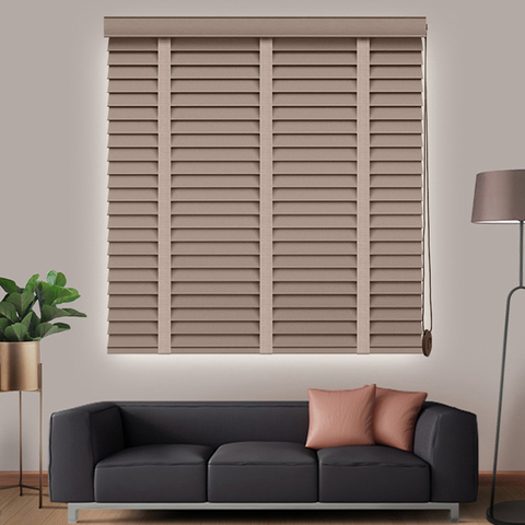 Wood Blinds 50mm Slat Real Basswood Shutter Customized Size Window Wooden Venetian Blinds Shutter For Home Decoration ► Photo 1/1