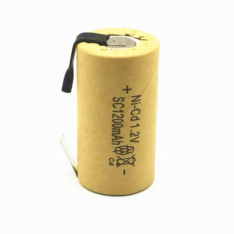 13PCS/lot  High quality battery rechargeable battery sub battery SC Ni-Cd battery 1.2 v with tab 1200 mAh for Electric tool ► Photo 1/4