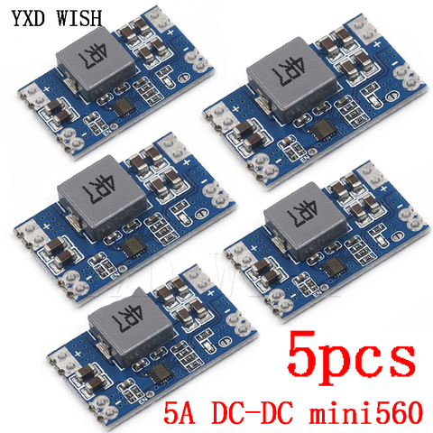 5pcs 5A DC-DC mini560 step-down stabilized voltage supply module output 3.3V 5V 9V 12V Mini 560 DC DC 5V 12V/5A ► Photo 1/4