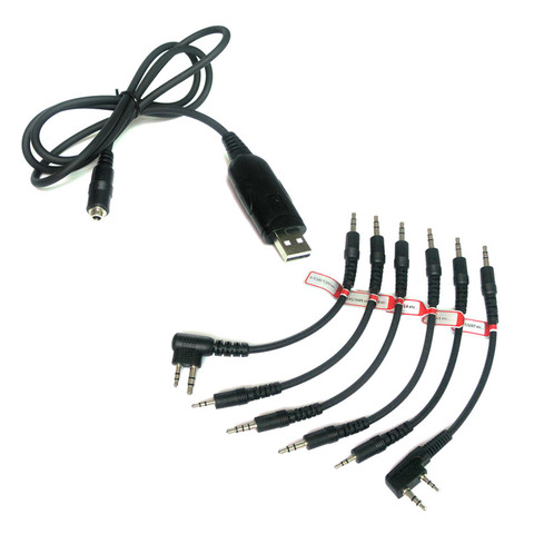 XQF Walkie Talkie 6-in-1 USB Programming Cable Sets for Baofeng Motorola Yaesu for Icom Portable Radio UV-5R UV-82 Puxing PX-888 ► Photo 1/4