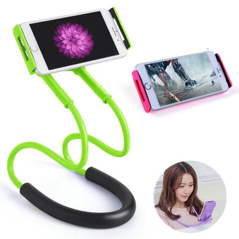 Mobile Phone Holder Hanging Neck Lazy Cellphone Mount Accessories Adjustable 360 Degree Phones Holder Stand for iPhone ► Photo 1/6