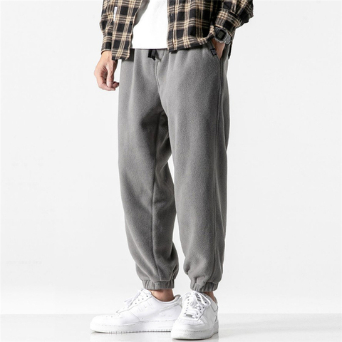 New Loose Jogging Pants Men 2022 New Fashion Fleece Autumn Winter Warm Sweatpants Male Outdoor Straight Trousers Pantalon Hommes ► Photo 1/6