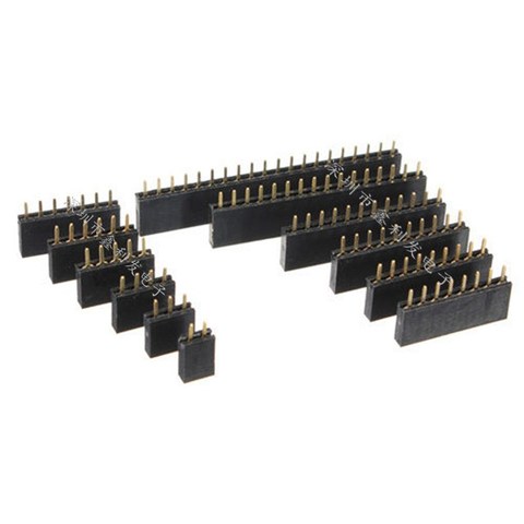 100pcs Single row female 2.54MM spacing Pin socket female Header Connector 2P 3P 4P 5P 6P 7P 8P 9P 10P 11P 12P 13P 14P 15P 40P ► Photo 1/1