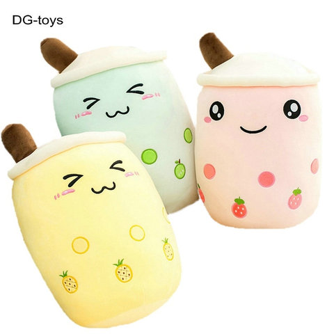 Cute Boba Milk Tea Plushie Toy Soft Stuffed Apple Pink Strawberry Taste Milk Tea Hug Pillow Balls Bubo Tea Cup Cushion ► Photo 1/6