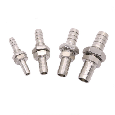 3 4 6 8 10 12 13 14 16 20mm Hose Barb 304 Stainless Steel Bulkhead Hosetail Pipe Fitting Connector Water Gas Fuel Panel Install ► Photo 1/5