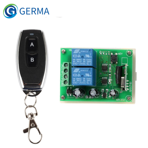 GERMA 433Mhz Universal Wireless Remote Control Switch AC 250V 110V 220V 2CH Relay Receiver Module + RF 433 Mhz Remote Controls ► Photo 1/6