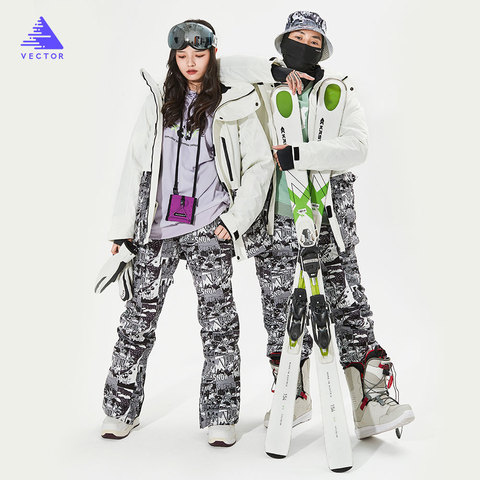 VECTOR Brand Men Women Ski Suit Ski Jacket Ski Pants Winter Warm Windproof Waterproof Outdoor Sports Snowboard Ski Coat Trousers ► Photo 1/6