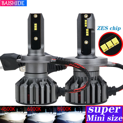 BAISHIDE H4 H7 Zes Chip Car Headlights H1 H3  H9 H11 9005 HB3 9006 HB4 9012  6000K 4500K 60W 8000LM Auto Fog Light 12V LED Lamp ► Photo 1/6