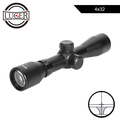 LUGER 4x32 Short Hunting Riflescope Outdoor Airsoft Air Gun Rifle Tactical Scopes Reticle Compact Optics Sight Scope ► Photo 1/6