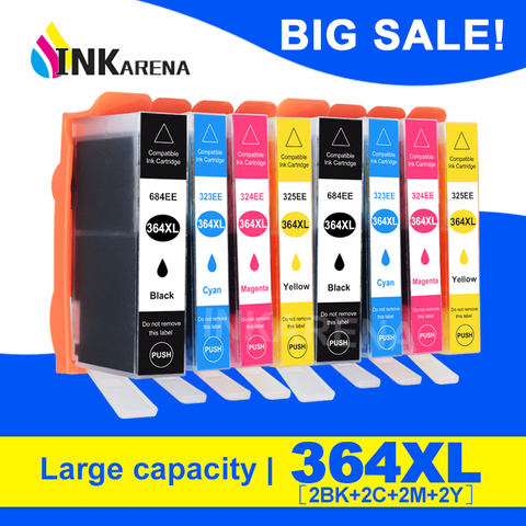 364XL Compatible Ink Cartridge Replacement for HP 364 XL Photosmart 5510 5515 5520 7520 B109a 6510  Deskjet 3070A 7510 Printer ► Photo 1/6