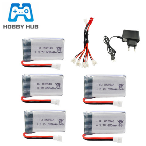 3.7V 650mAh Lipo Battery and 5 in 2 Usb Charger Sets For SYMA X5C X5C-1 X5 H5C X5SW X6SW H9D H5C RC Drone Parts 852540 Battery ► Photo 1/6
