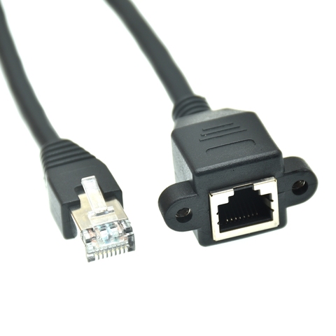 Network Extension Cable RJ45 Male to Female Screw Panel Mount Ethernet LAN #69082 1ft 2ft 3ft 5ft 6ft 15ft 30cm 60cm 150cm 3M 1m ► Photo 1/4