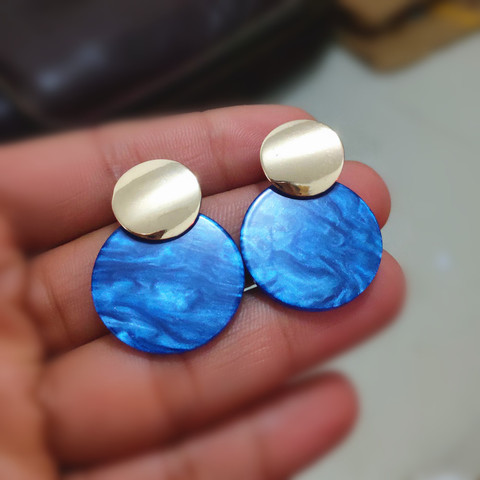 Acrylic women earrings irregular round metal earrings oval geometric earrings for women fashion jewelry acrylic earrings ► Photo 1/6