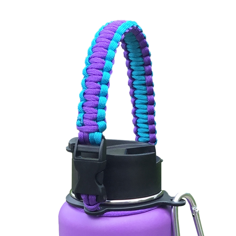 Sports Water Bottle Holder - Braided Paracord Shoulder Strap