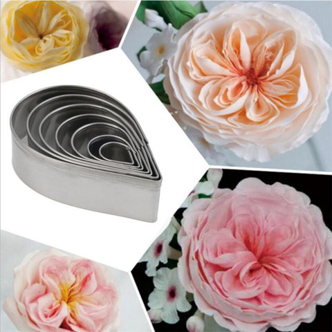 7Pcs/set Cookie Cutters DIY Pastry Fondant Stamping Mold Rose Petal Sugar Craft Biscuit Cutters Chocolate Cake Decorating Tools ► Photo 1/6