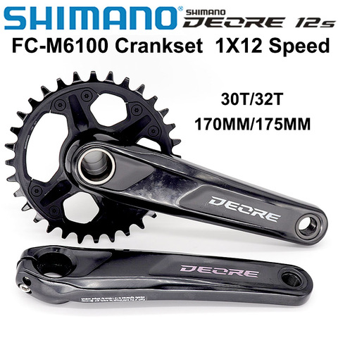 NEW SHIMANO DEORE FC-M6100 FC M6100 170/175 30T/32T Crankset 1X12S MTB Bicycle Bike 12 Speed Crankset Chainwheel ► Photo 1/3