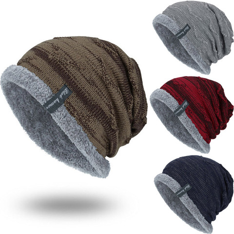 Winter Hat Men Beanies for Men Caps Fluffy Thick Kalpak Outdoor Warm Male Mens Unisex Winter Caps Skullies Bonnet Homme Hiver ► Photo 1/6