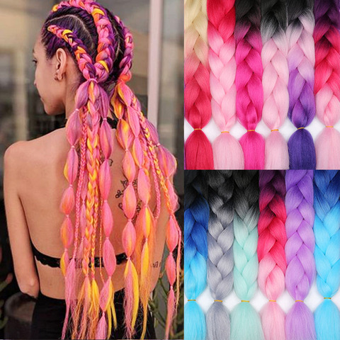 Color Braiding Hair Kanekalon  Pink Kanekalon Braiding Hair - Hair  Extensions Ombre - Aliexpress