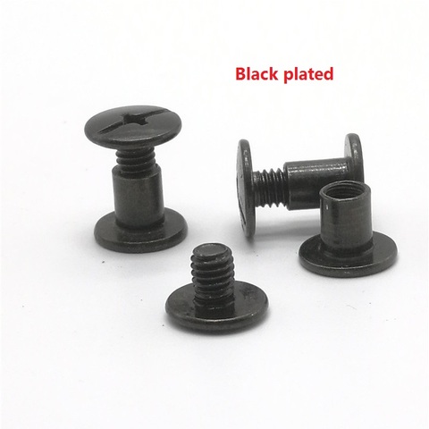 100pcs M5*4/6/8/10/12/15/18/20/25/30 Black Plated Account Books Screw , Snap Rivet Chicago Screws, Book Butt Binding Nails ► Photo 1/2