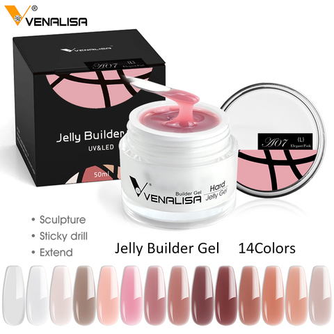 15ml hard jelly builder nail extend gel french nail art DIY Venalisa poly nail gel clear natural camouflage color fibreglass ► Photo 1/5
