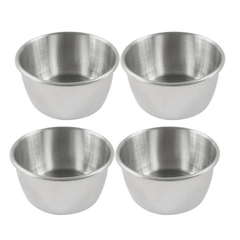 4pcs Dipping Bowl Reusable Stainless Steel Appetizer Plates Sauce Container Dipping Cups Sauce Cups for Barbecue Bar Restaurant ► Photo 1/6