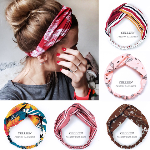 2022 NEW Hair Accessories for Women Girls Hair Bands Print Headbands Vintage Cross Turban Scarf Bandage повязка на голову DS02 ► Photo 1/6