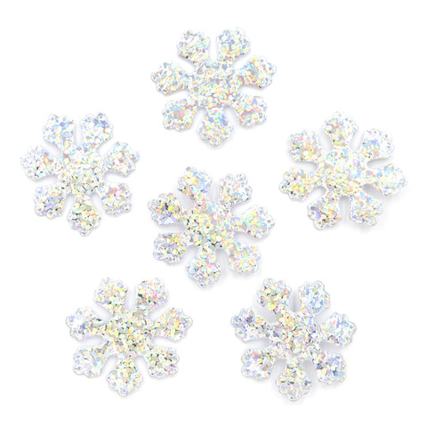 120Pcs Glitter Silver Snowflake Cloth Appliques Sewing On Christmas Decor Accessories Popular Clothing Bag Hat DIY Patches F09 ► Photo 1/5