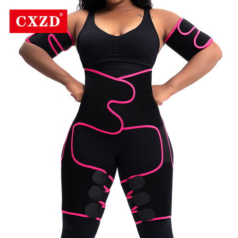 CXZD Neoprene Sauna Waist Trainer Corset Sweat Belt for Women Thigh Trimmer Shaper Butt Lifter Shapewear Workout Fitness Belt ► Photo 1/6