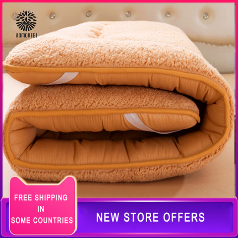 Thick warm Lamb Down Winter Warm Berber Fleece Mattress Nonslip King Size Bed Mattress Pad Cushion Floor Ground Tatimi-mat ► Photo 1/6