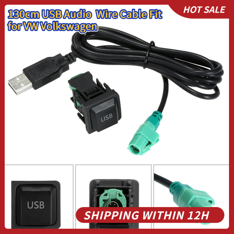 KKMOON 130cm USB Audio System Cable Adapter CD Player Radio Wire Cable Fit for VW Volkswagen ► Photo 1/6