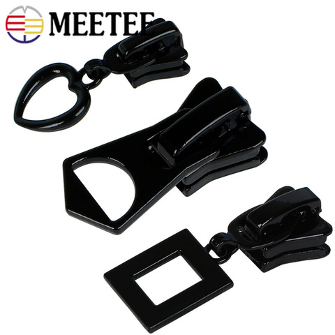 Meetee 5pcs 3# 5# 8# 10# 15# 20# Zipper Silder for Resin Zip Down Jacket Tent Zippers Head Puller DIY Clothing Repair Accessory ► Photo 1/6