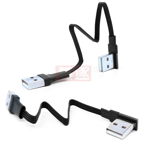 Super Flat flexible USB 2.0 A Male to Male &Female 90 Angled Extension Adaptor cable USB2.0 male to female right/left/down/up ► Photo 1/6