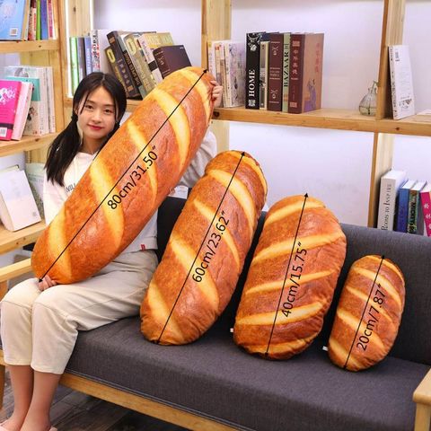 Simulation 3D Butter Bread Pillow Soft Stuffed Backrest Toys Food Nap Cushion 23GD ► Photo 1/6