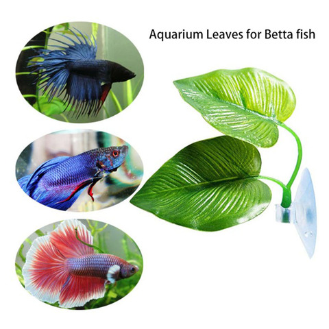 Aquarium Landscape Artificial Leaf Betta Fish Rest Spawning Ornamental Plant Betta Fish Play Relax Hide Leaf Hammock 1Set ► Photo 1/6