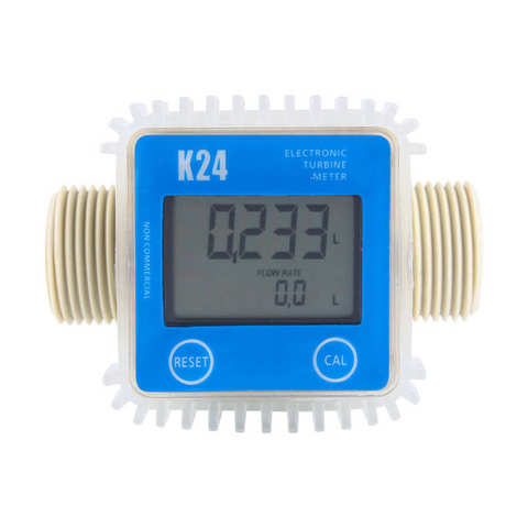 1Pcs K24 LCD Turbo Digital Diesel Fuel Flow Meter Chemical Meter Liquid Water Overseas Warehouse ► Photo 1/6