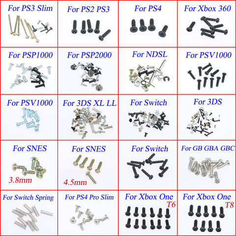 Screw Kit For NDSL 3DS XL LL For Switch Spring For SNES 3.8mm 4.5mm For Xbox One T6 T8 Screws replacement Part ► Photo 1/6