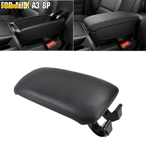 PU Leather Car Armrest Latch Cover For Audi A3 8P 2003-2012 Center Console Arm Rest Storage Box Lid Cover Auto Accessories ► Photo 1/1