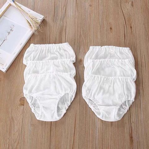 Toddler Baby Underwear Pure Cotton White Briefs Breathable Bread Briefs For Boys And Girls Baby Do Not Clip PP ► Photo 1/6