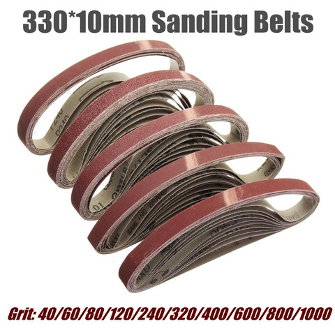 10PCS  330*10 MM Sanding Belts 40-1000 Grits Sandpaper Abrasive Band  For Sander Belt Abrasive Tool Wood Soft Metal Polishing ► Photo 1/6