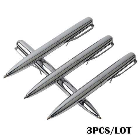 3PCS Mini Pen Metal Ballpoint Pen Rotating Pocket Size Portable Silver Ball Point Small Pens For School Office Exquisite Brief ► Photo 1/6