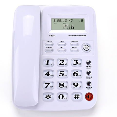 Large Button Corded Phone with Speakerphone and Caller ID, Dual System, Clear Volume, Adjustable Brightness, Home Landline Phone ► Photo 1/5
