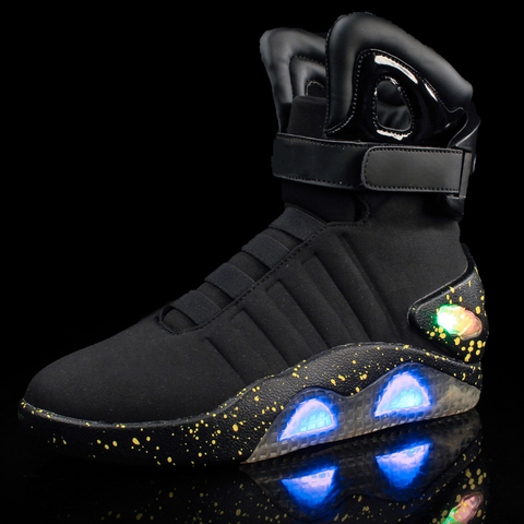 Adults USB Charging Led Luminous Shoes For Men's Fashion Light Up Casual Men back to the Future Glowing Sneakers Free shipping ► Photo 1/6