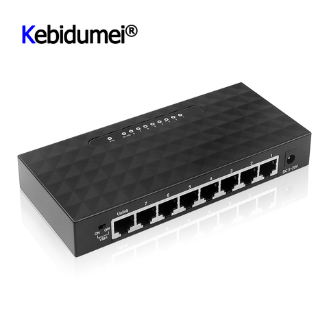 8 Ports Gigabit Network Switch RJ45 Ethernet 10/100/1000Mbps Vlan Hub  Plastic